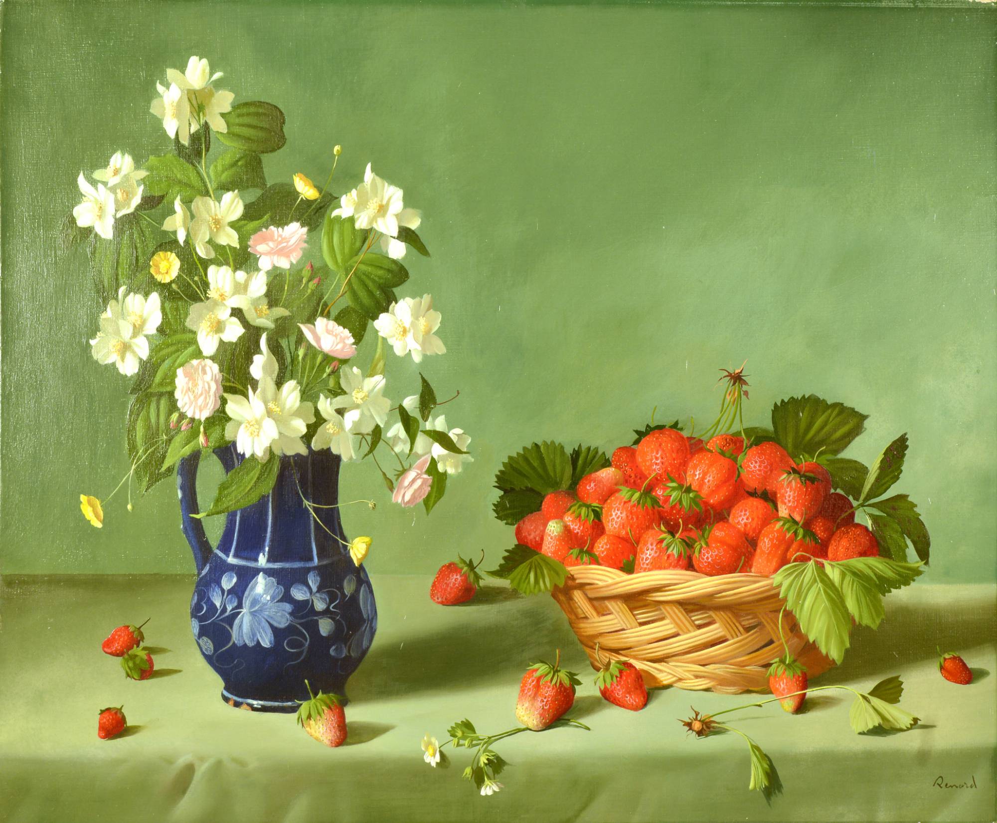 Basket of Strawberries Painting